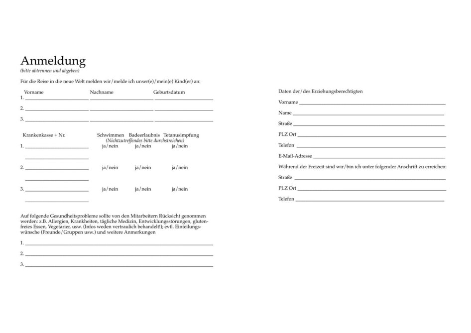 Anmeldung Kinderfreizeit 2026 als PDF herunterladen